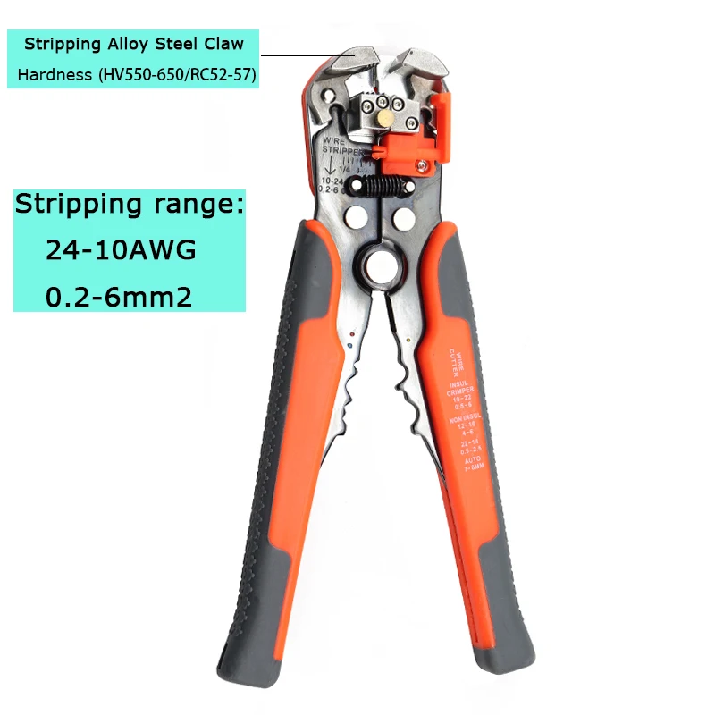 Pliers-HS-D2-Orange Профессиональная Зачистка обжимка проводов плоскогубцы автоматические плоскогубцы ручной инструмент зачистки плоскогубцы кабель провод Мультитул резка Стриппер - Цвет: Pliers-HS-D2-Orange