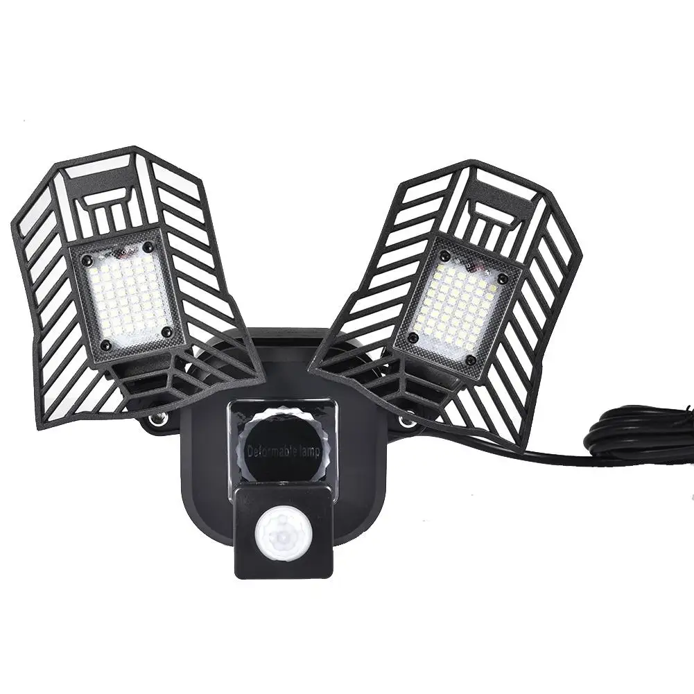 

40W Motion Sensor Led Garage Lamp Deform Wall Lamp Super Bright Work Light Adjustable Workshop Industrial Lamp With Plug