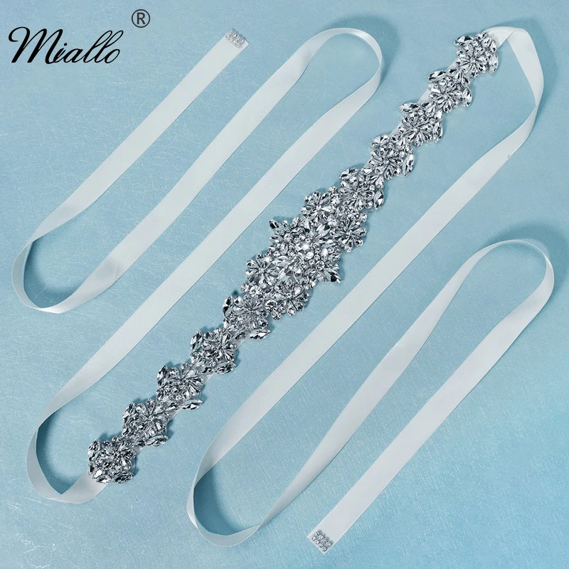 Miallo Bridal Rhinestone Belts for Women Wedding Accessories Crystal Fashion Prom Dress Belt Strass Bride Sash Bridesmaid Gift