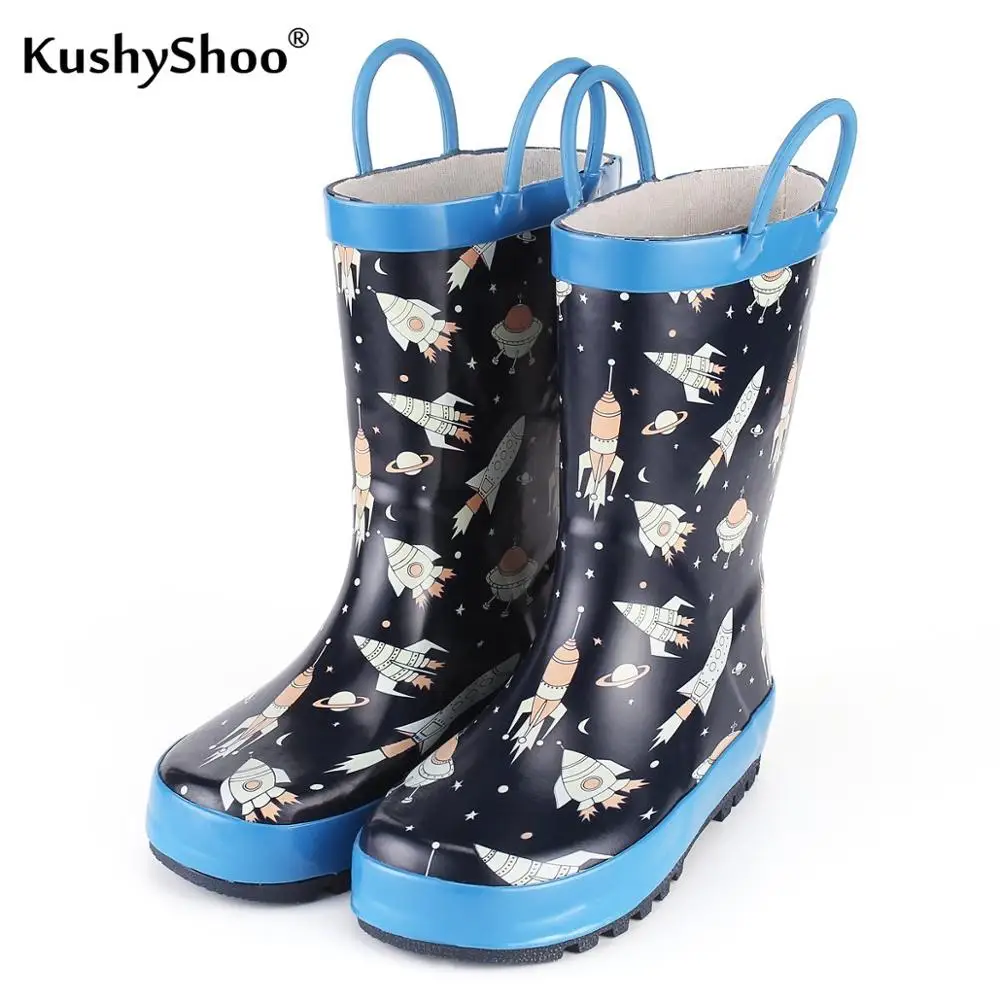 KushyShoo/непромокаемые сапоги Детские водонепроницаемые резиновые с 3D рисунком