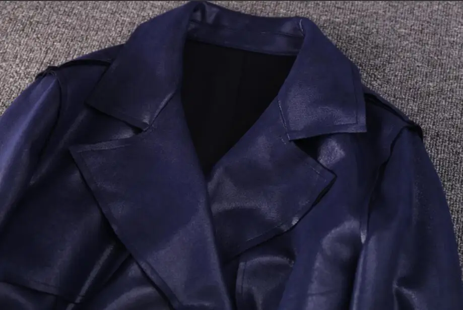 Размера плюс 4XL! осенний замшевый Тренч женский двубортный OL Длинный Элегантный женский плащ тонкая ветровка