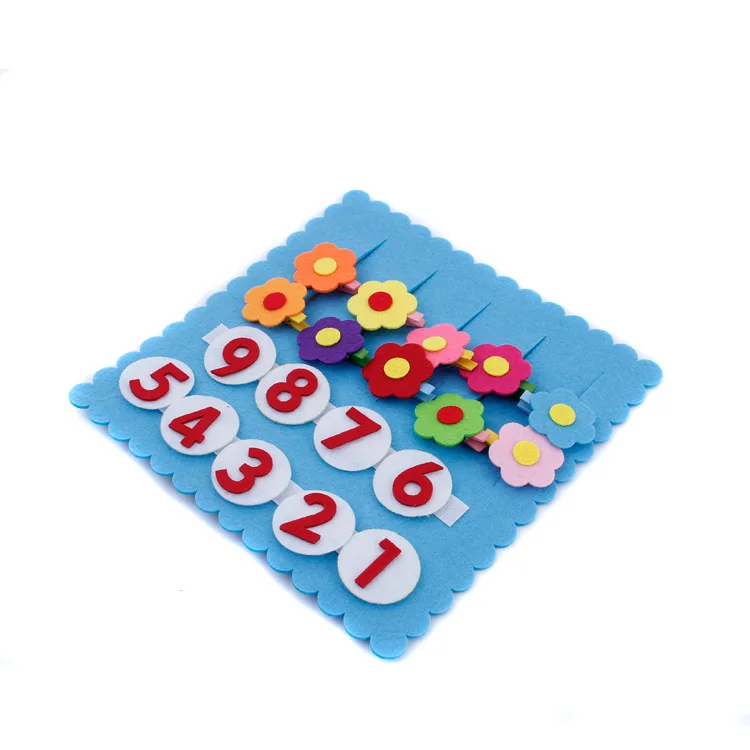 

Creative Teaching Aids Handmade Felt Cloth with Numbers DIY Toy Kindergarten Cognitive DIY Practice with Numbers Toy