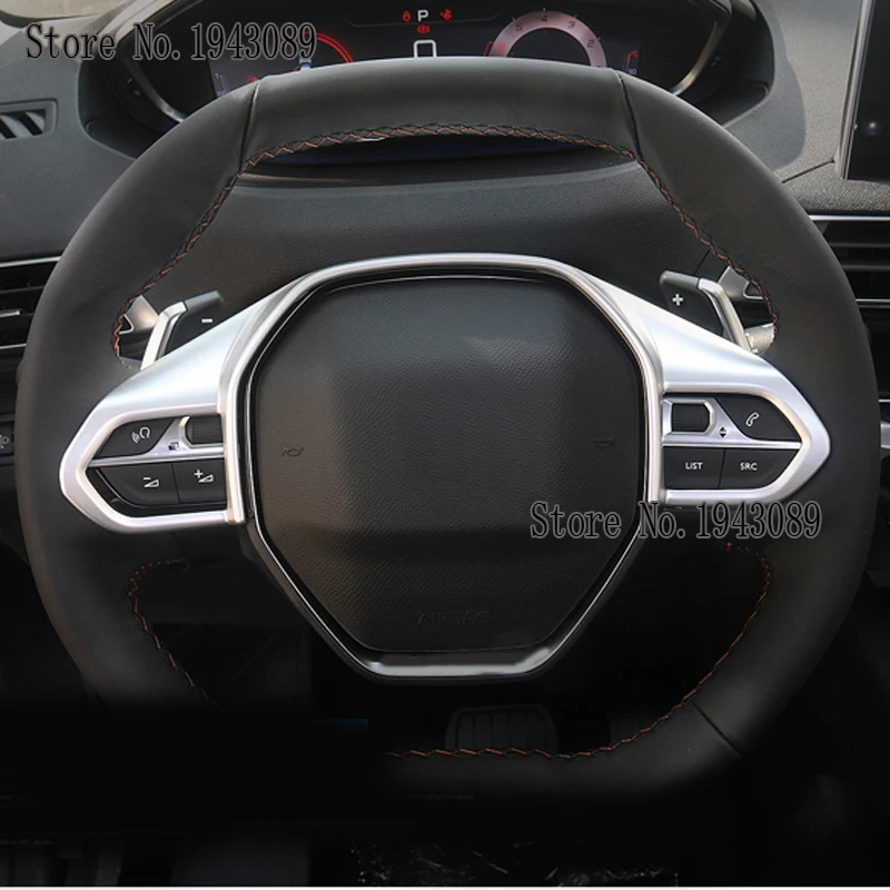 Аксессуары для стайлинга автомобилей peugeot 3008 GT 4008 5008 3008GT ABS Хромированная наклейка отделка рулевого колеса декоративная рамка Крышка