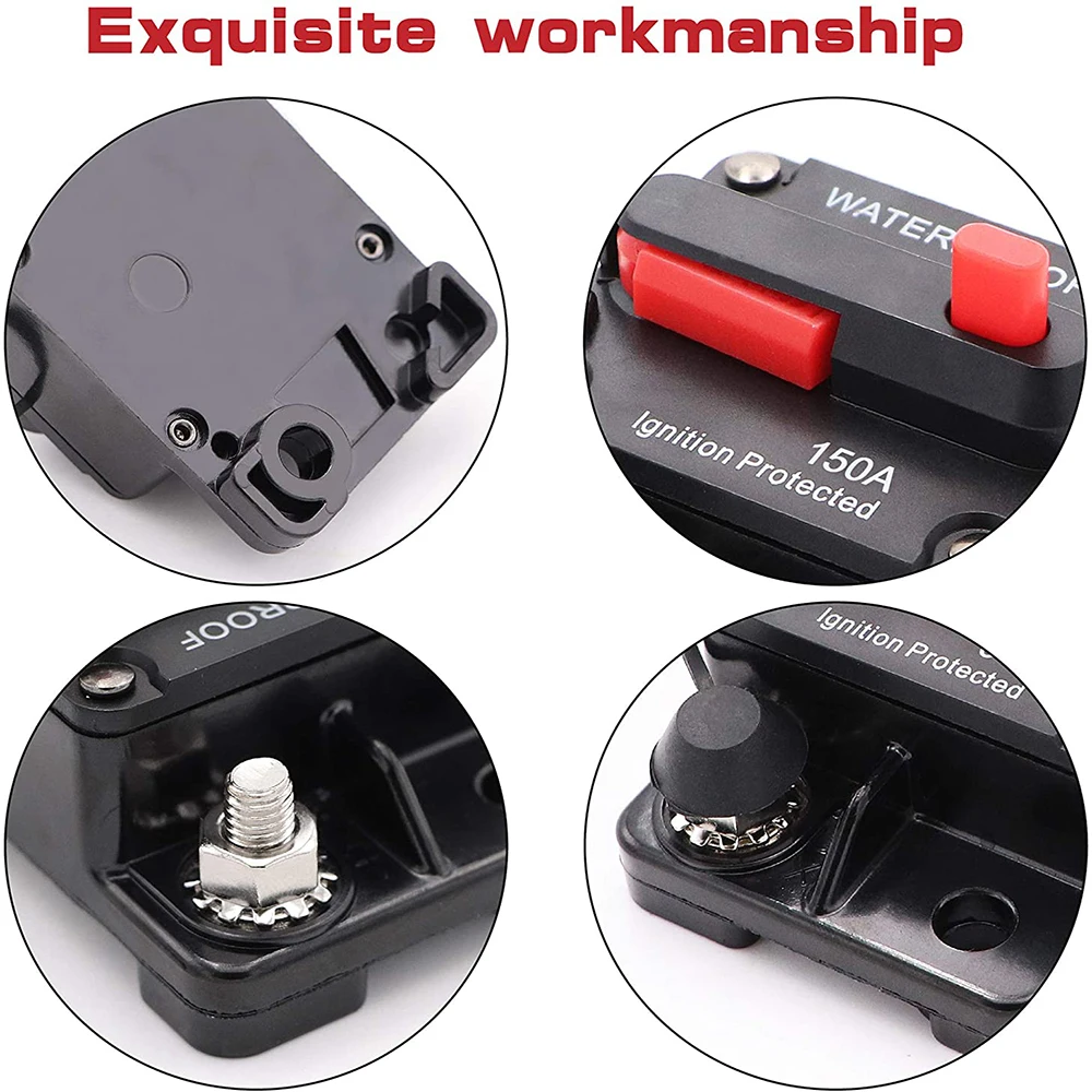 Car Marine Circuit Breaker with Manual Reset Surface-Mount for Audio Marine Boat Truck Trolling Motor Speaker Resettable Fuse