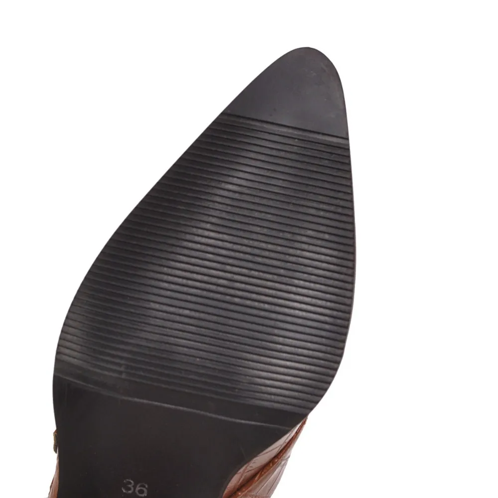 Женские ботильоны на высоком квадратном каблуке; botas zapatos mujer; зимняя кожаная обувь в стиле ретро; ботинки в ковбойском стиле; большие размеры
