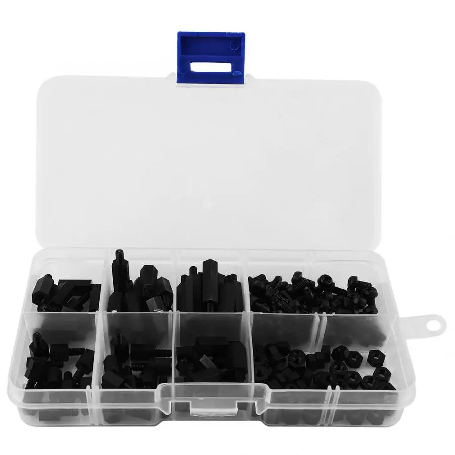 

Stainless Self Tapping Screws 180PCS M3 Nylon Black Hex Male Female Standoff / Spacers / Screws / Nuts Assorted Kit Nut