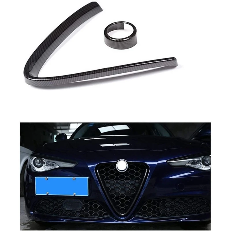 Для Alfa Romeo Giulia 2017-2019 автомобиль передний бампер вентиляционные решетки V рамка