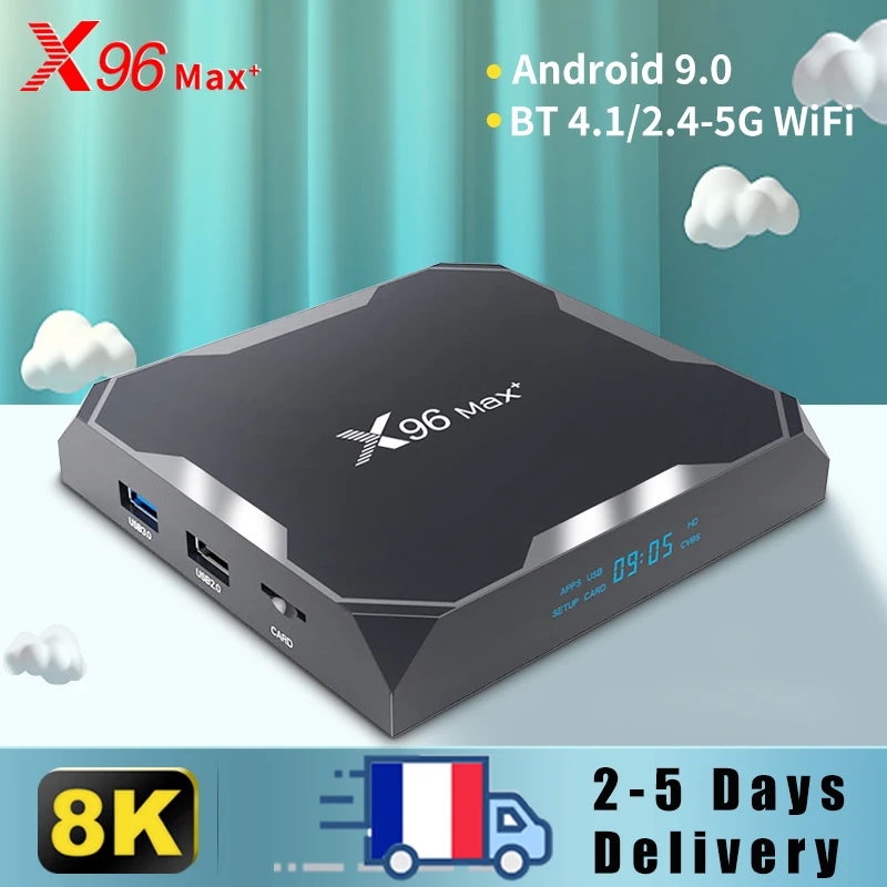 Dispositivo de TV inteligente X96 Max Plus, decodificador con Android 1080, 8K, 4GB, 64GB, 32GB, S905X3, Full HD, 2,4 P, Bluetooth V4.1, WIFI 9,0/5G