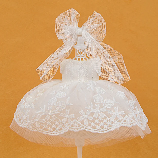 6 inch Bjd Doll Clothes For Dolls 16cm Toys Wedding Dress Spring Summer Autumn Winter Season Clothing Suit Furs For Girls 15cm Wed dress B