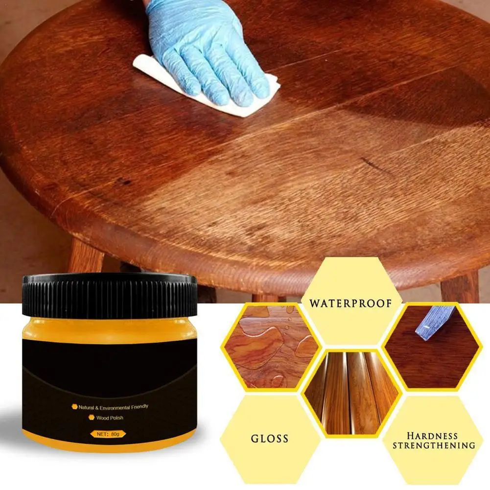80g Furniture Polishing Beeswax Wood Floor Beeswax Maintenance Mahogany