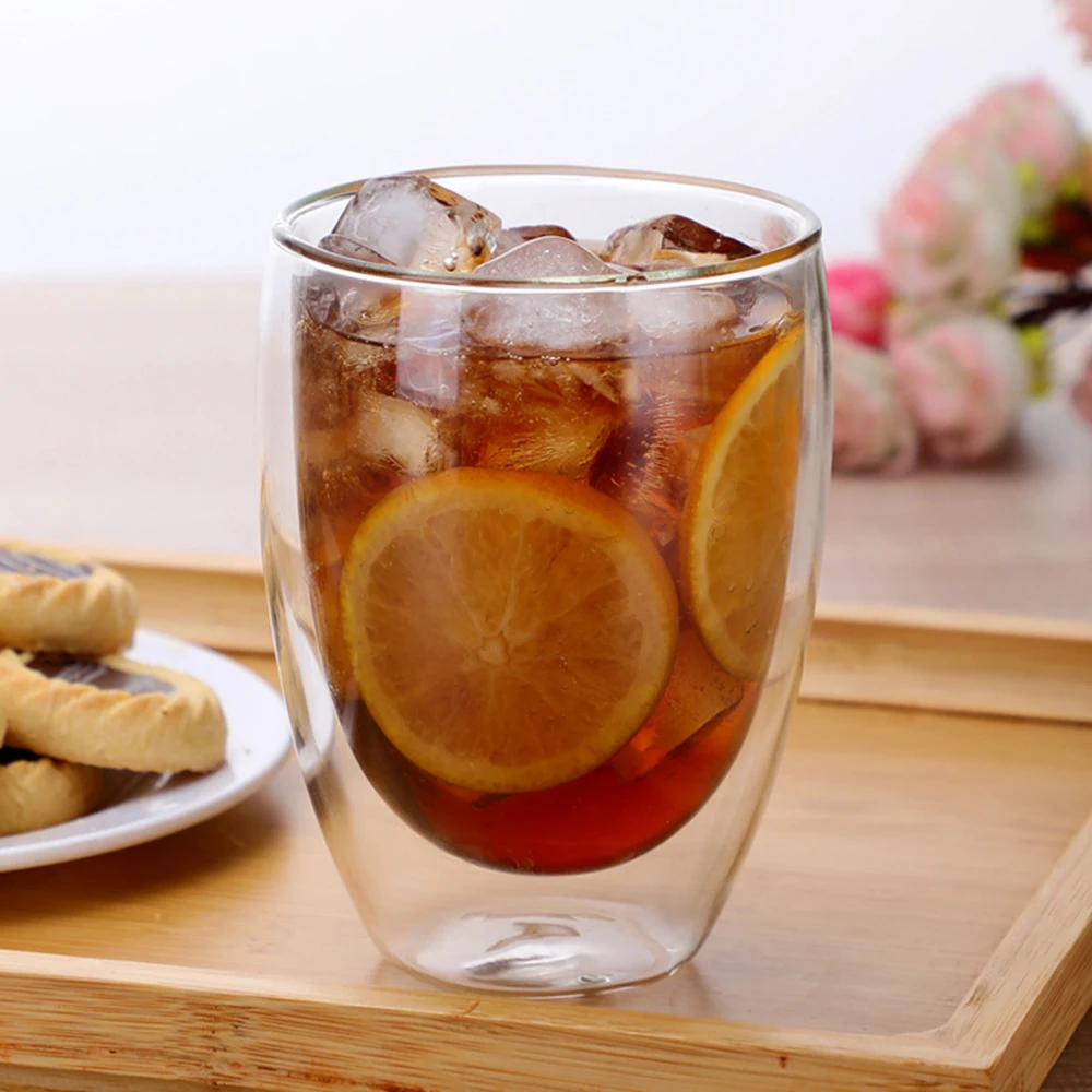 

Transparent Glass Coffee Cup Milk Whiskey Tea Beer Double Creative Heat Resistant Cocktail Vodka Wine Mug Drinkware Tumbler Cups