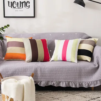 

45/60/70cm striped cushion cover cotton pillowcase large pillow cover sofa bed chair decor backrest cover