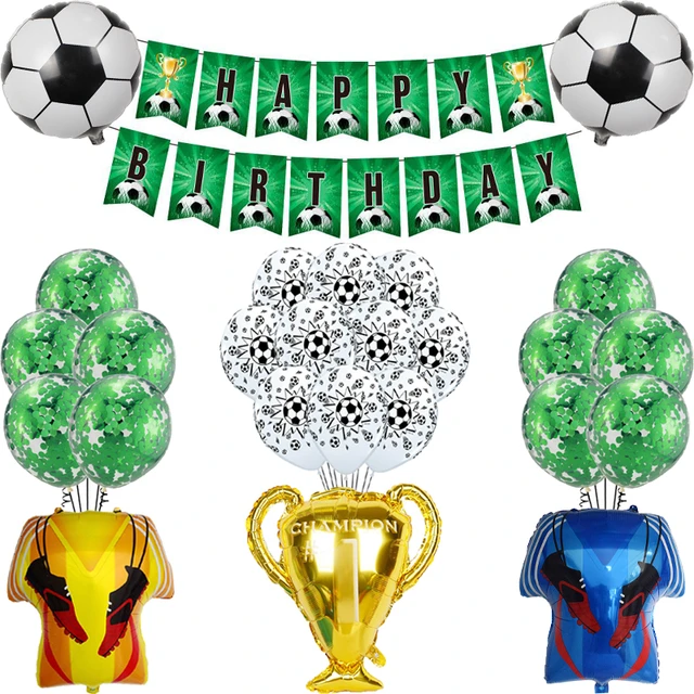 Ballons d'anniversaire de garçon de football, décorations de fête de  football avec bannière de football joyeux anniversaire