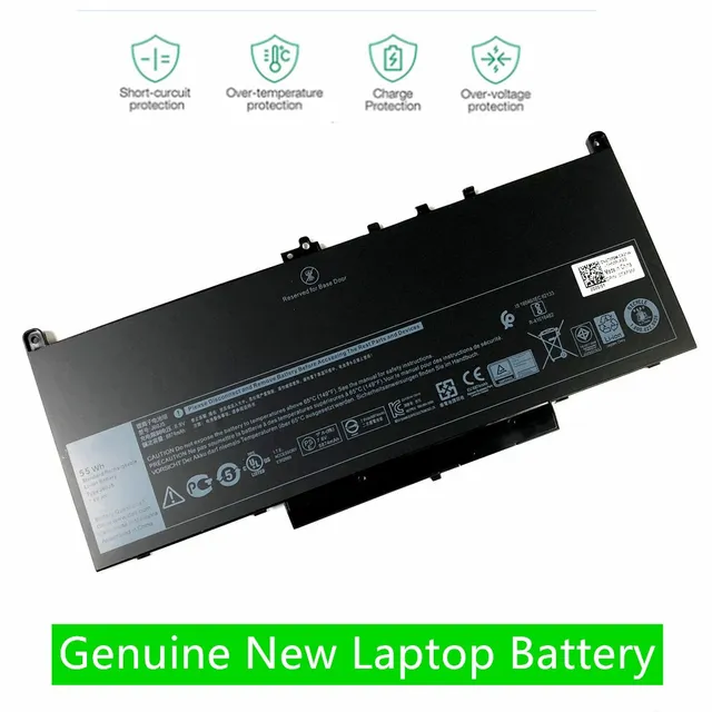 7.6V 55Wh New J60J5 Genuine Laptop Battery For Dell Latitude E7270 E7470 E7260 7270 7470  J6OJ5 R1V85 MC34Y 242WD 1