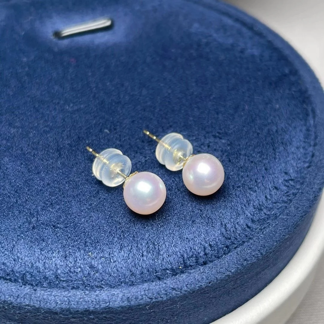 

shilovem 18k yellow gold Natural freshwater pearls Drop Earrings fine Jewelry women trendy anniversary gift myme6-6.58888zz