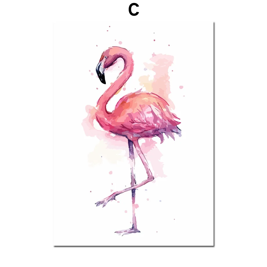 Pink-Flamingo-Flower-Ice-Cream-Love-Quote-Wall-Art-Canvas-Painting-Nordic-Posters-And-Prints-Wall (5)
