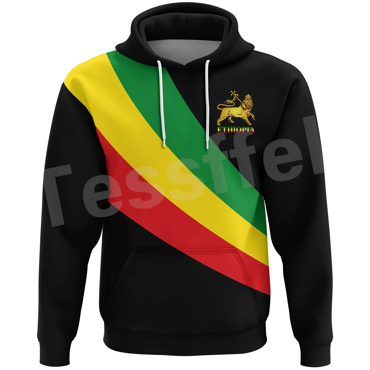 Tessffel Newest Ethiopia County Flag Africa Native Tribe Lion Long Sleeves Tracksuit 3DPrint Men/Women Harajuku Funny Hoodies B4 newest men s long sleeve tshirt trousers sets tracksuits print casual design harajuku sweatshirt man sweatpants crew neck clothe