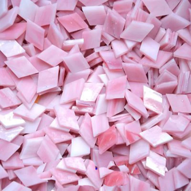 

50g/bag Glass Mosaic Tiles Pink Mixed Color For DIY Crafts Mosaic Making Children Puzzle Art Craft Transparent Stone