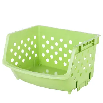 

4-layer stackable kitchen shelf fruit and vegetable basket green