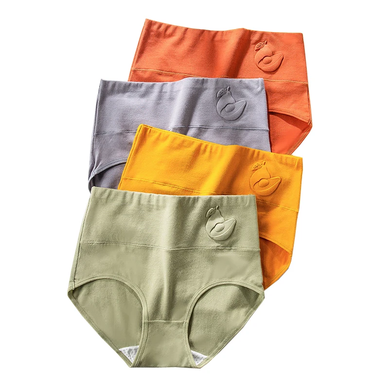 4 шт. женские хлопковые бесшовные трусы с высокой талией|Женские трусики| |