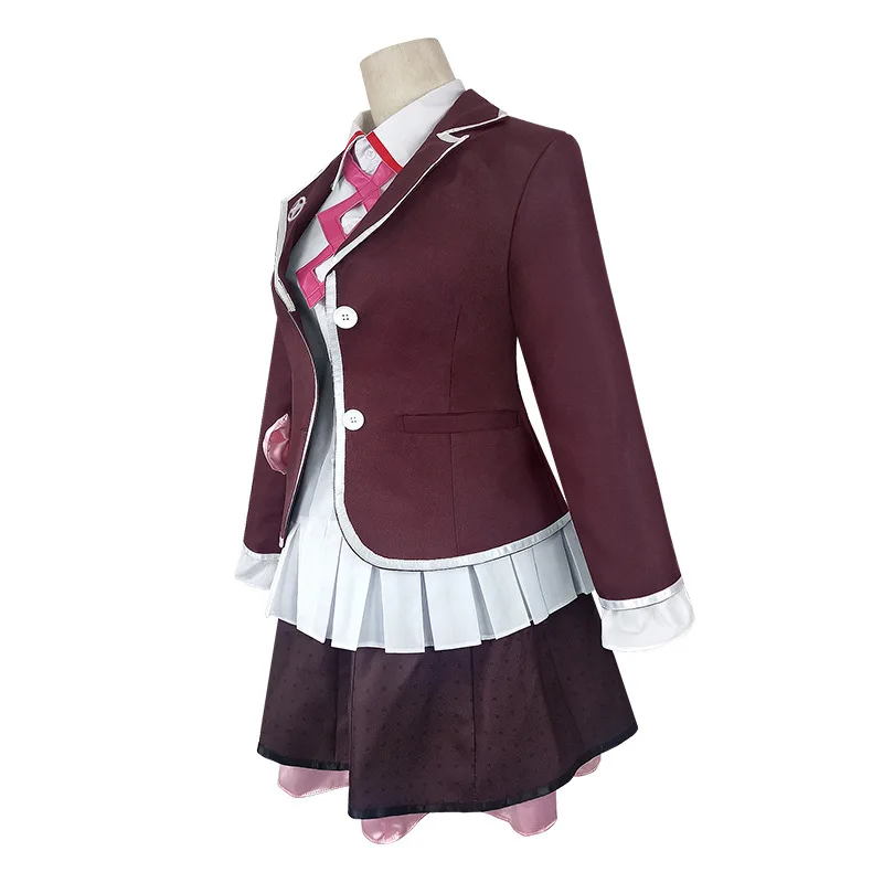Costume Utsugi Kotoko Cosplay Wig and JK Uniform Danganronpa Another Episode Pink Long Hair Halloween Woman Party Clothes0 (3)