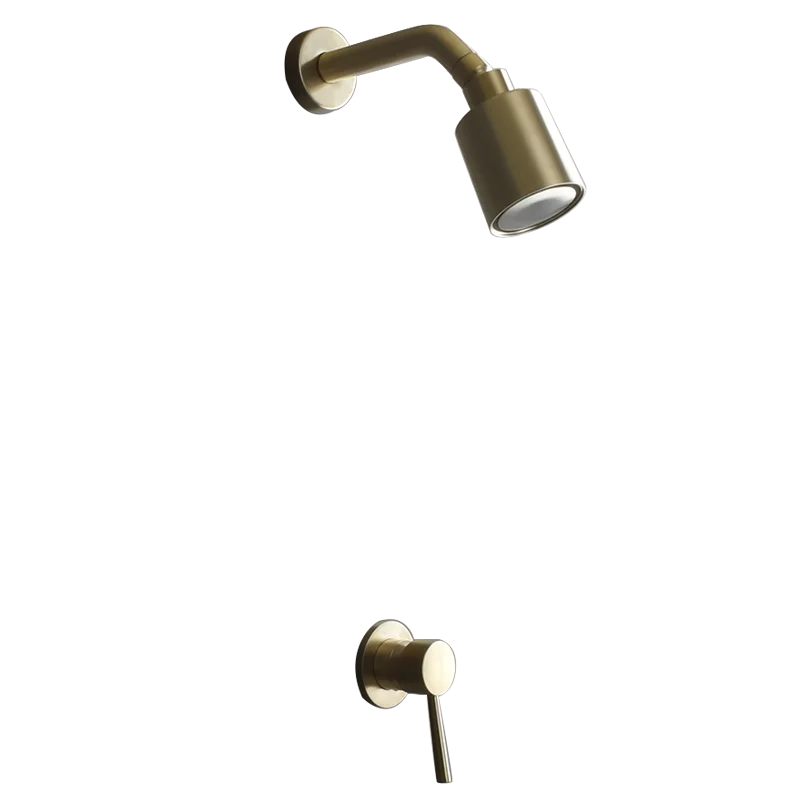 Shower Head Shower Set High Pressure Brush Gold Brass Shower Head Single Funtion Rainfall Bathroom Shower Head Top Water Saving Spray Bath Wall Mounted