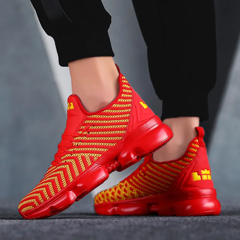 

2019 Autumn Large Size MEN'S SHOES 4546 Breathable Flying Woven Shoes Men's Lightweight Sports Casual Trendy Shoes