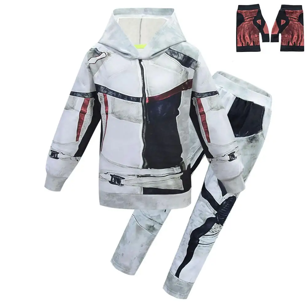 Hoodie pants gloves Новинка года; карнавальный костюм «Потомки 3 Карлоса»; детская забавная праздничная одежда «зентай»; перчатки для Хэллоуина; комплект с толстовкой и штанами - Цвет: Hoodie pants gloves