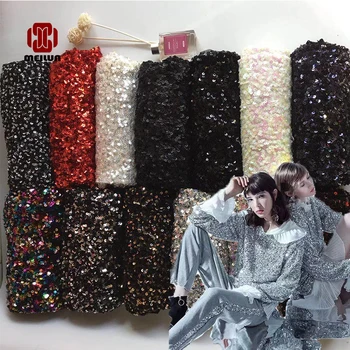 

Hot Meilun Flower Pattern Sequins Lace Fabrics Embroidery African French Tulle Lace Fabrics Sequence Laces Nigerian Mesh Lace