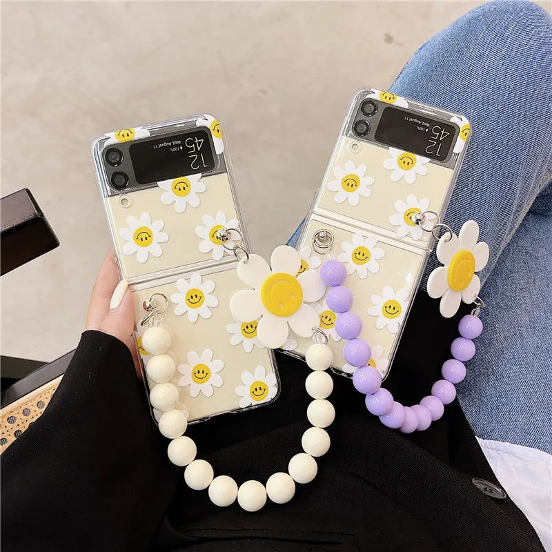 Cute Smile Sunflower Bracelet Phone Case Samsung Galaxy Z Flip 3