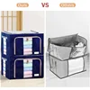 Oxford Fabric Clothing Storage Box with Steel Frame Folding Bag Clear Window Zipper for Clothes Bed Sheets Blanket with Handles 6