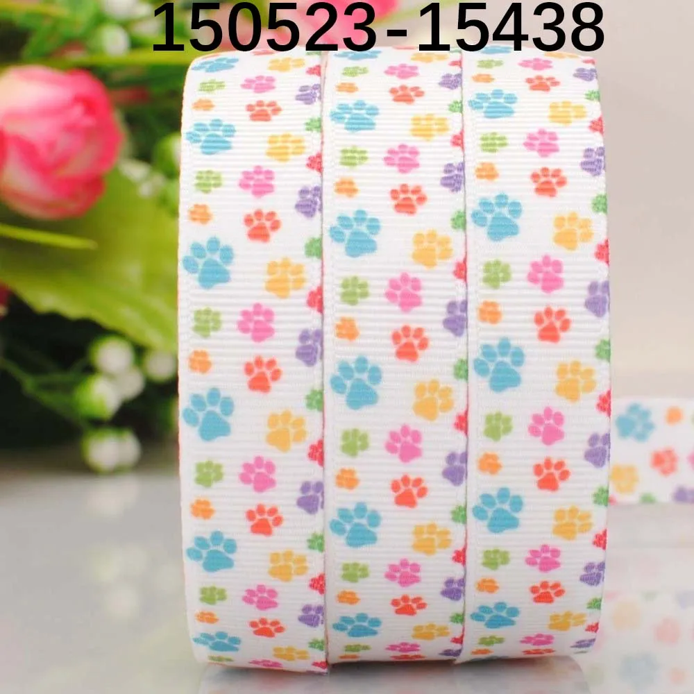 50 ярдов 5/8 '16 мм Красочные собачьи лапы шаблон напечатанные ленты DIY ручной работы