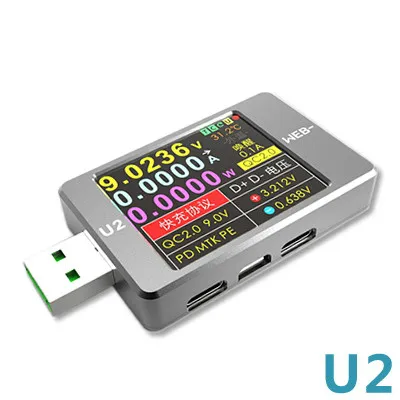 Ампер-измеритель напряжения USB тестовый er WEB-U2 QC4+ PD3.0 2,0 PPS протокол быстрой зарядки тест емкости
