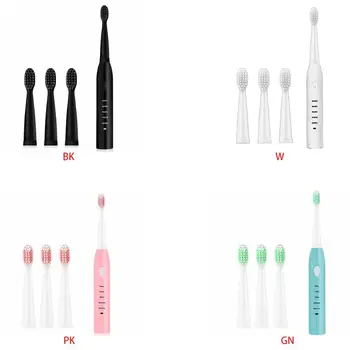 

Adult Kids Electric Toothbrushes Waterproof 5 Modes USB Wireless Rechargeable Travel Portable with 4 Soft Brush Heads Oral Care