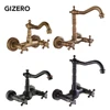 Kitchen Mixer Faucet Wall Mounted Dual Handle Antique Copper Finish Bathroom hot&cold swivel mixer torneira cozinha ZR184 ► Photo 1/6