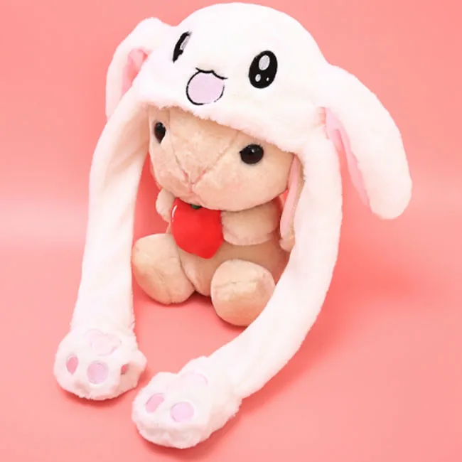 Мультяшная Милая подвижная шапка кролика с ушками, танцевальная плюшевая игрушка, плюшевая шапка, мягкая игрушка в виде животного, игрушки для детей - Цвет: 941005