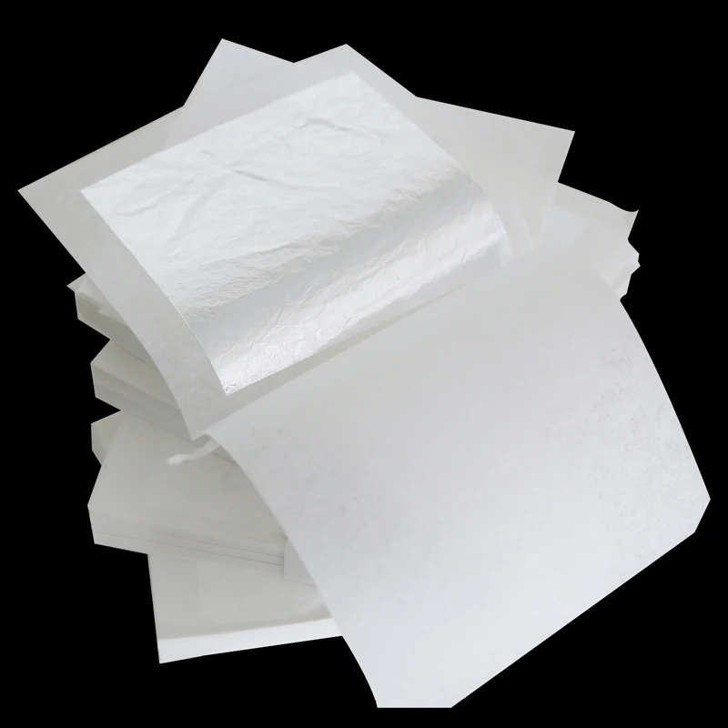 

100pcs 6*6cm pure silver leaf can be used for skin care and beauty free shipping