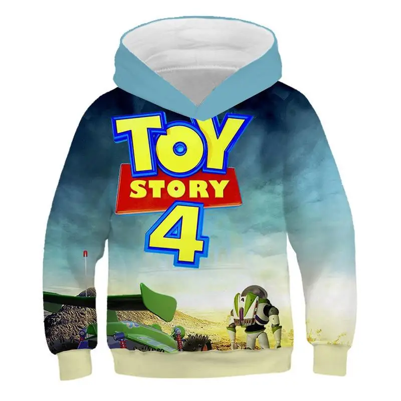 Модный Детский свитер с капюшоном с рисунком из мультфильма «История игрушек», 4 3d-принта, забавный свитшот с капюшоном для мальчиков и девочек