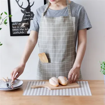 

1 Pcs Plaids Tree Apron Cotton Linen Bird Woman Adult Bibs Home Cooking Baking Coffee Shop Cleaning Aprons Kitchen Accessory