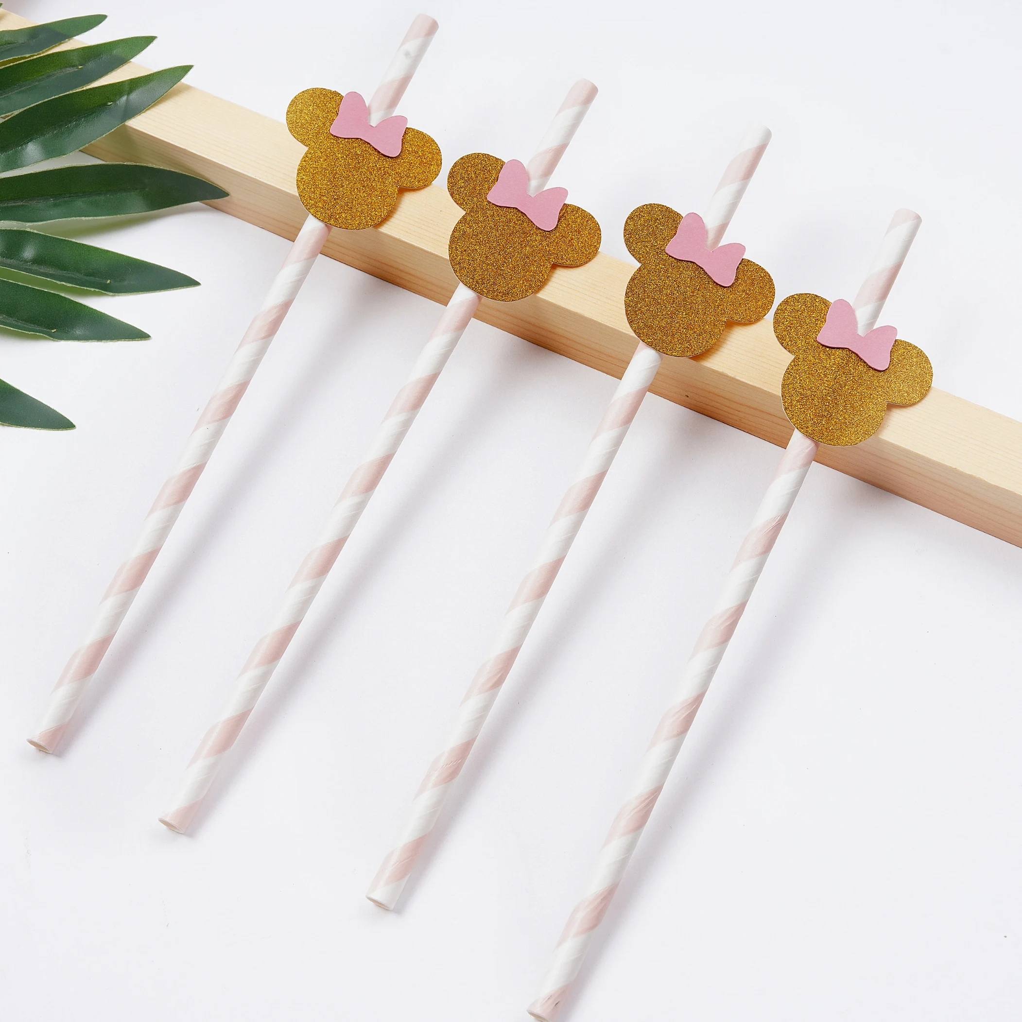 pcs Lot Birthday Party Paper Starw Decorations Kids Minnie Party Decorations Paper Straw Decoration Anniversaire Favor Aliexpress