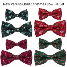 Новые рождественские галстуки-бабочки для родителей и детей, для взрослых, Детская рубашка с рисунком снега, качественные галстуки-бабочки для мужчин и мальчиков, праздничные галстуки на шею