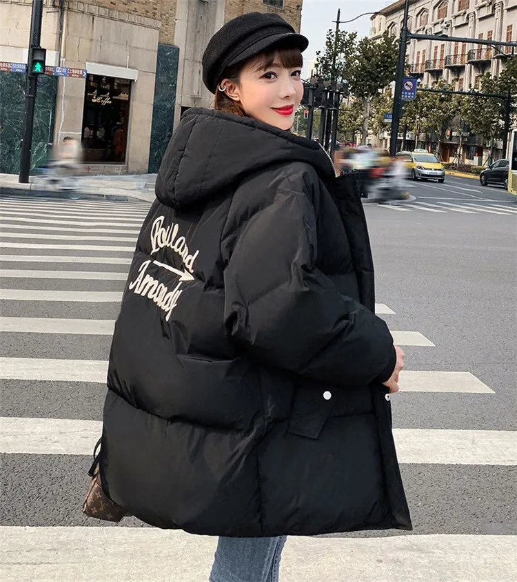 New fashion plus size winter parkas students coat down cotton jacket women hooded thicken Loose warm outerwear female G540