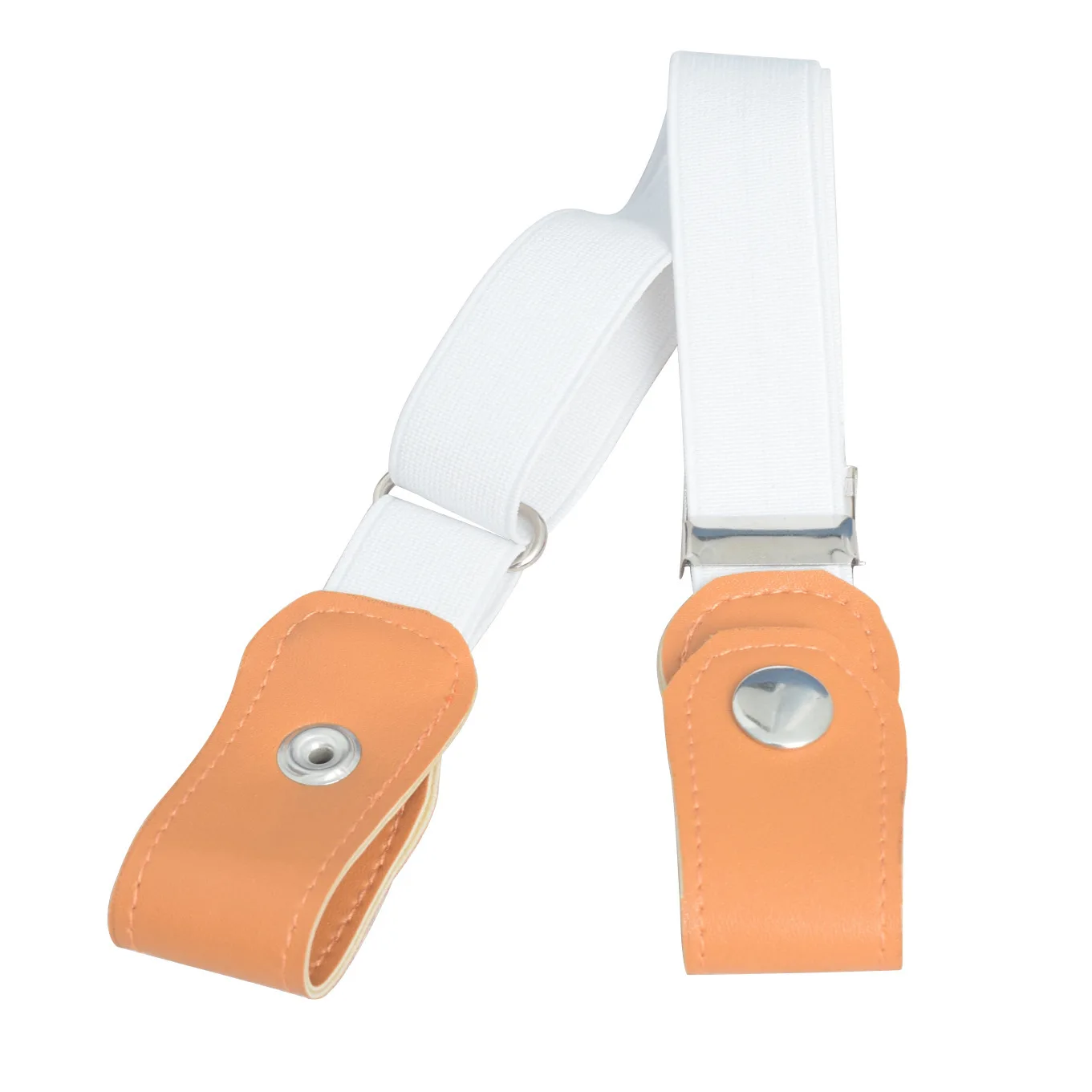 Faux Pu Leather Chlidren Belt Buckle-free Non-slip Tightness Waistbelt Ajustable Elastic Invisable Belts For Boys And Girls