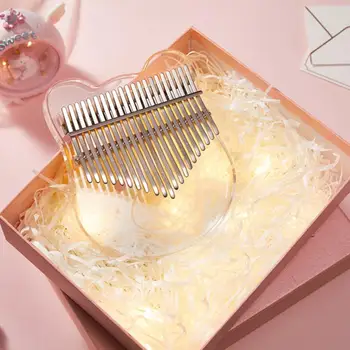 

21-Key Kalimba Thumb Piano Transparent Acrylic Bear Carry Box Mbira Sanza Transparent Thumb Piano Finger Keyboard Instrument