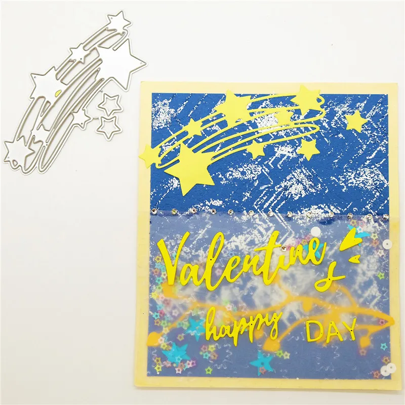 DiyArts Star Line In The Night Sky металлические Вырубные штампы для скрапбукинга, для создания открыток, трафарет для тиснения, вырубка, новинка, штампы для рукоделия