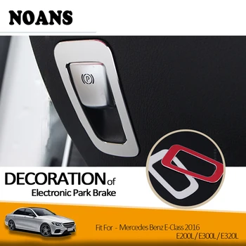 

Aluminum Car Styling Electronic Hand Brake Parking EPB Button Auto Stickers For Mercedes Benz W205 W213 C E GLC Class