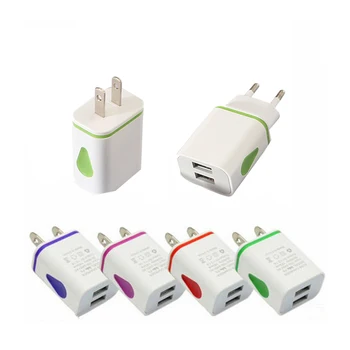 

For iphone Samsung Xiaomi Huawei EU And US Plug 2.1A 5V LED Dual USB Wall Charger Home Travel Adapter Fast Charging