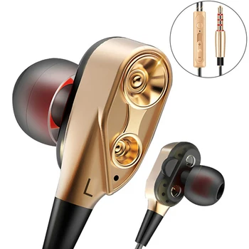 

2020 3.5MM Wired Earphone With Mic Stereo Headset Dual Drive Bass Control Headphone Earphones For Samsung Xiaomi Phone Computer
