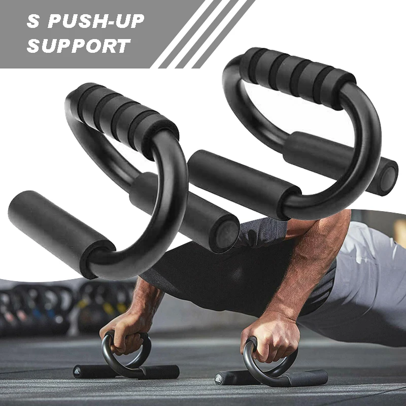 1 Pair Foam Grips Push-up Bar Stands Strength Training Tools S-shaped Brackets Home Gym Chest Abdominal Equipment |