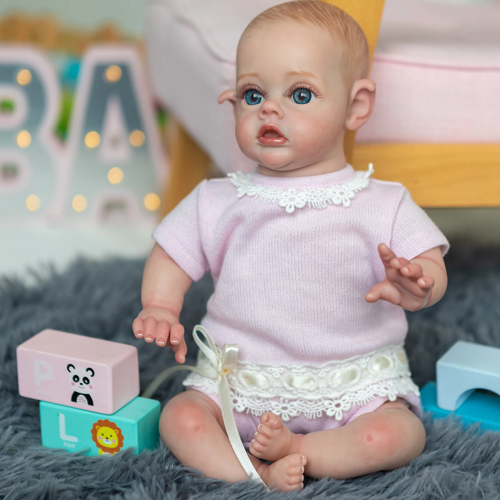 

12inch Reborn Baby Girl Handmade Reborn Fariy Elf Soft Touch Cloth Body Realistic Mini Bebe Reborn Doll Collectible Toys